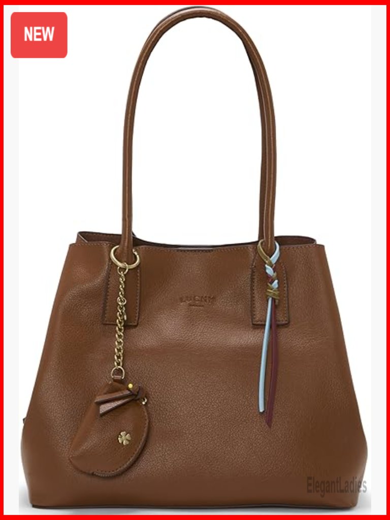 Faux Leather Tote With Triple Compartments And Magnetic Closure